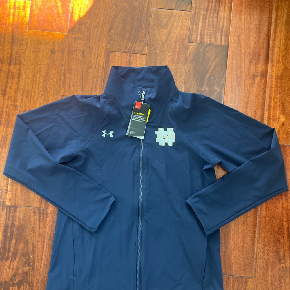 Under Armour Notre Dame Dark Blue Jacket with Gold Logo Size Small NWT